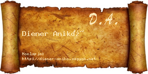 Diener Anikó névjegykártya